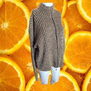 Jumper Women's Wool-Acrylic Full-Zip long Sleeve‎ Mock Neck Sweater Size M